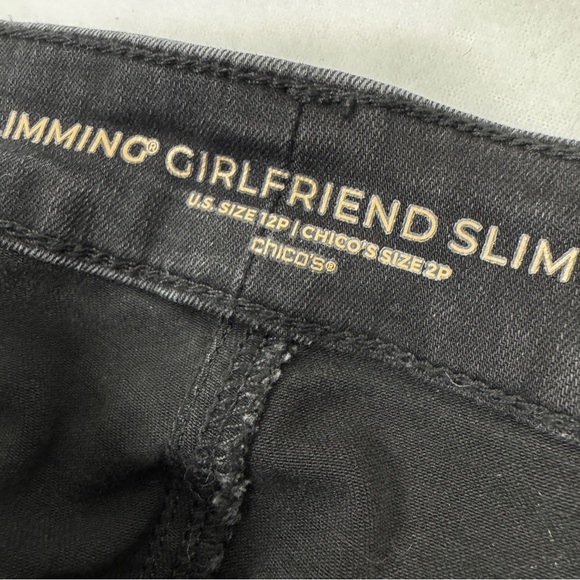 Chicos Embellished Bedazzled Aztec Black Jeans, Size 12P, So Slimming Girlfriend - Picture 6 of 10